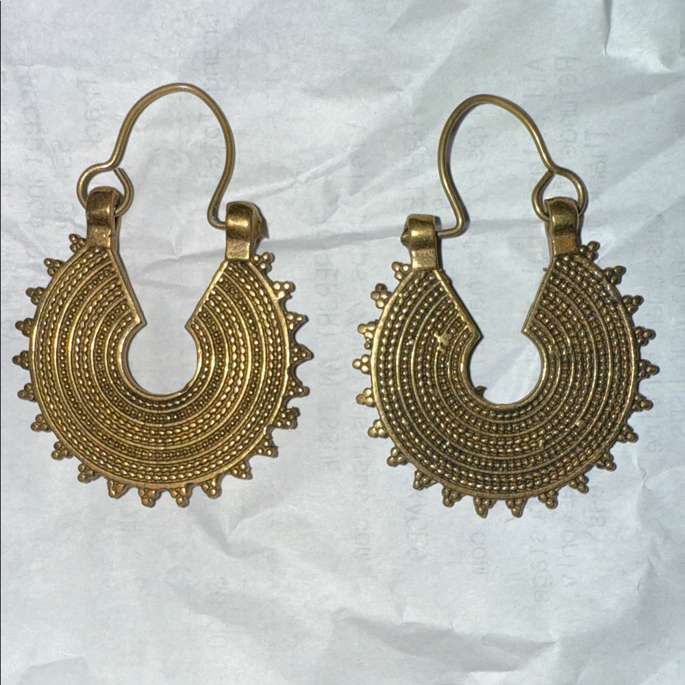 Brass Hoop Earrings